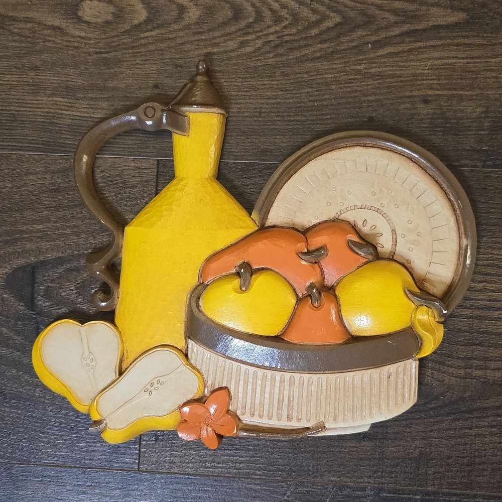 Vintage 1981 Syroco Homco Lemon Wall Plaques 7610 Kitchen Decor Set Yellow Retro - Picture 2 of 12